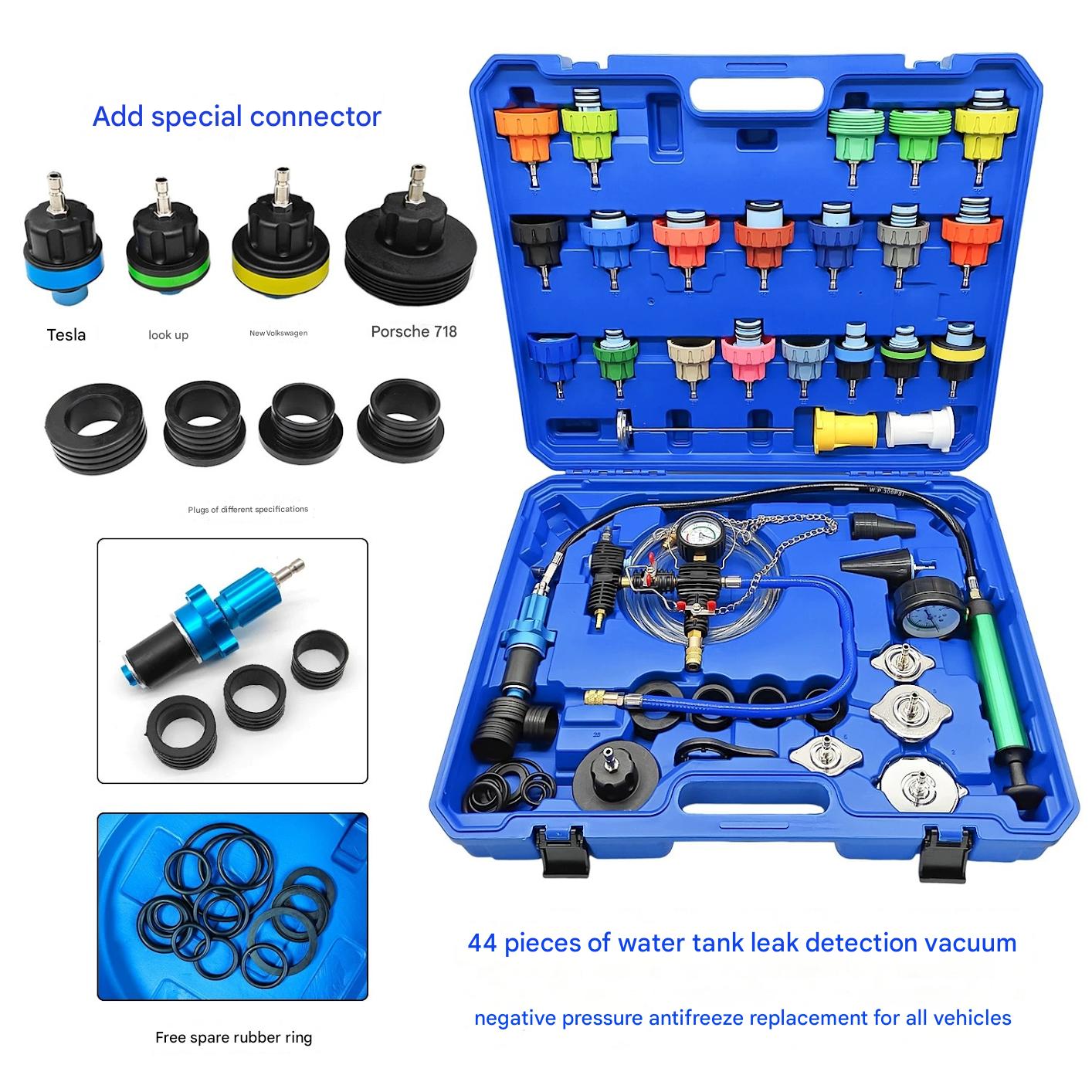 Radiator Pressure Tester - เครื่องทดสอบแรงดันน้ําหล่อเย็นหม้อน้ําชุดเครื่องมือเติมสูญญากาศระบบทําความเย็นยานยนต์การทดสอบการรั่วไหลและการล้างด้วยลมชุดเติม