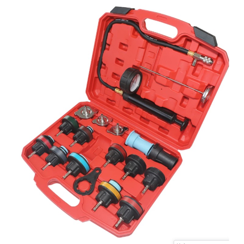Radiator Pressure Tester - ชุดทดสอบแรงดันหม้อน้ำ 18 ชิ้น เหมาะสำหรับระบบระบายความร้อนรถยนต์ เครื่องตรวจจับรอยรั่วถังน้ำ