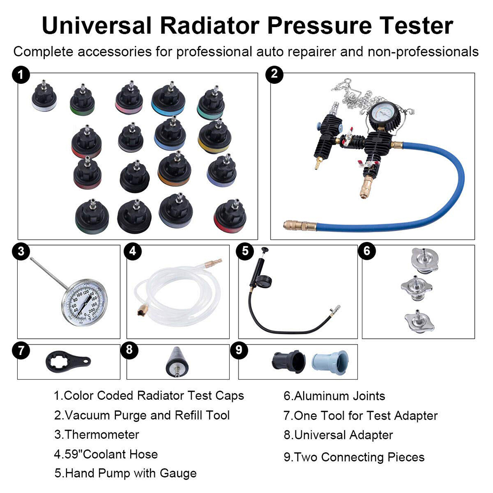 ชุดทดสอบแรงดันหม้อน้ำอเนกประสง - Radiator Pressure Tester บทวิจารณ์และราคา